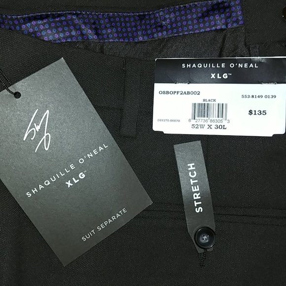 Men's Shaquille O'Neal XLG Dress Pants Black - Picture 3 of 4